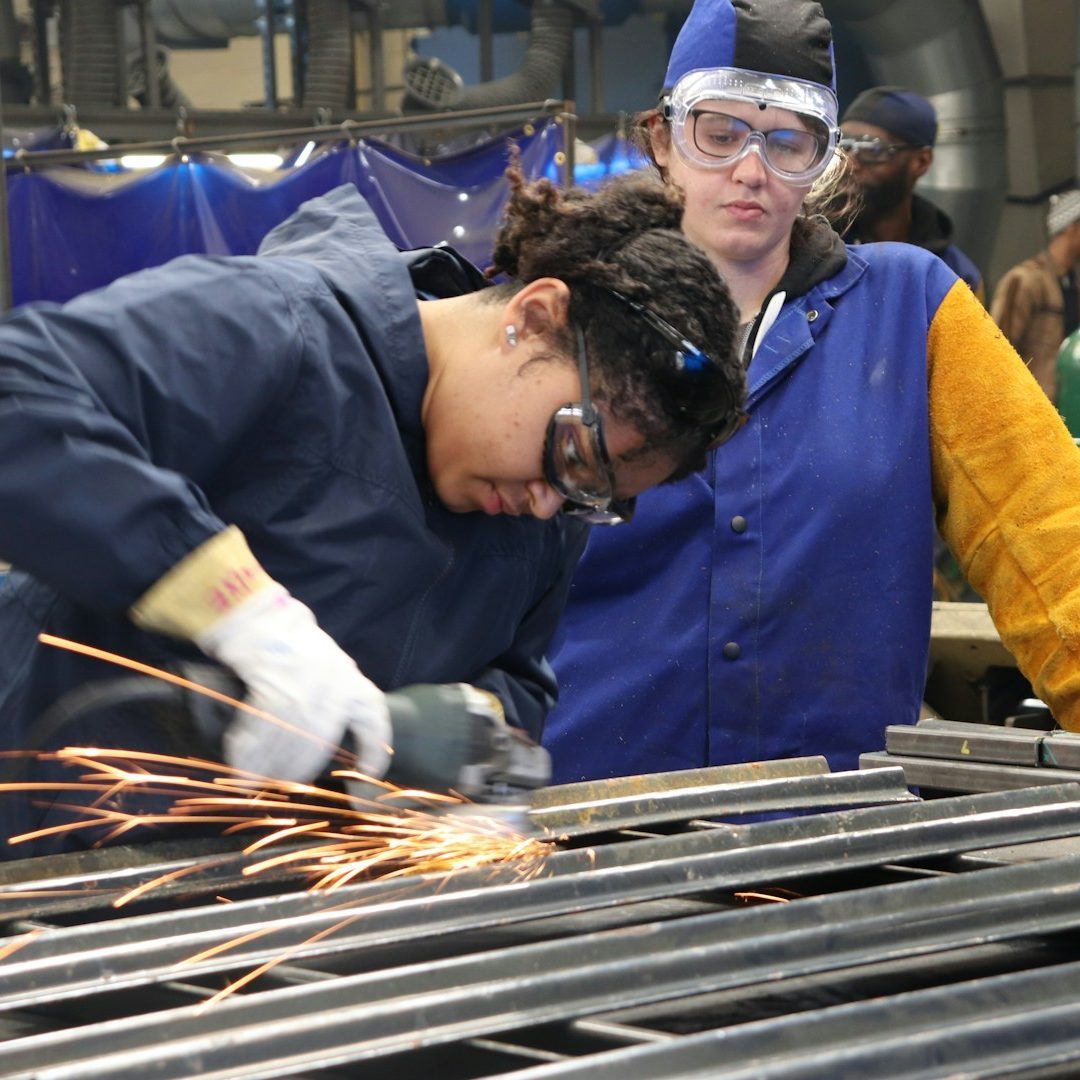 Trainees in a practical training session